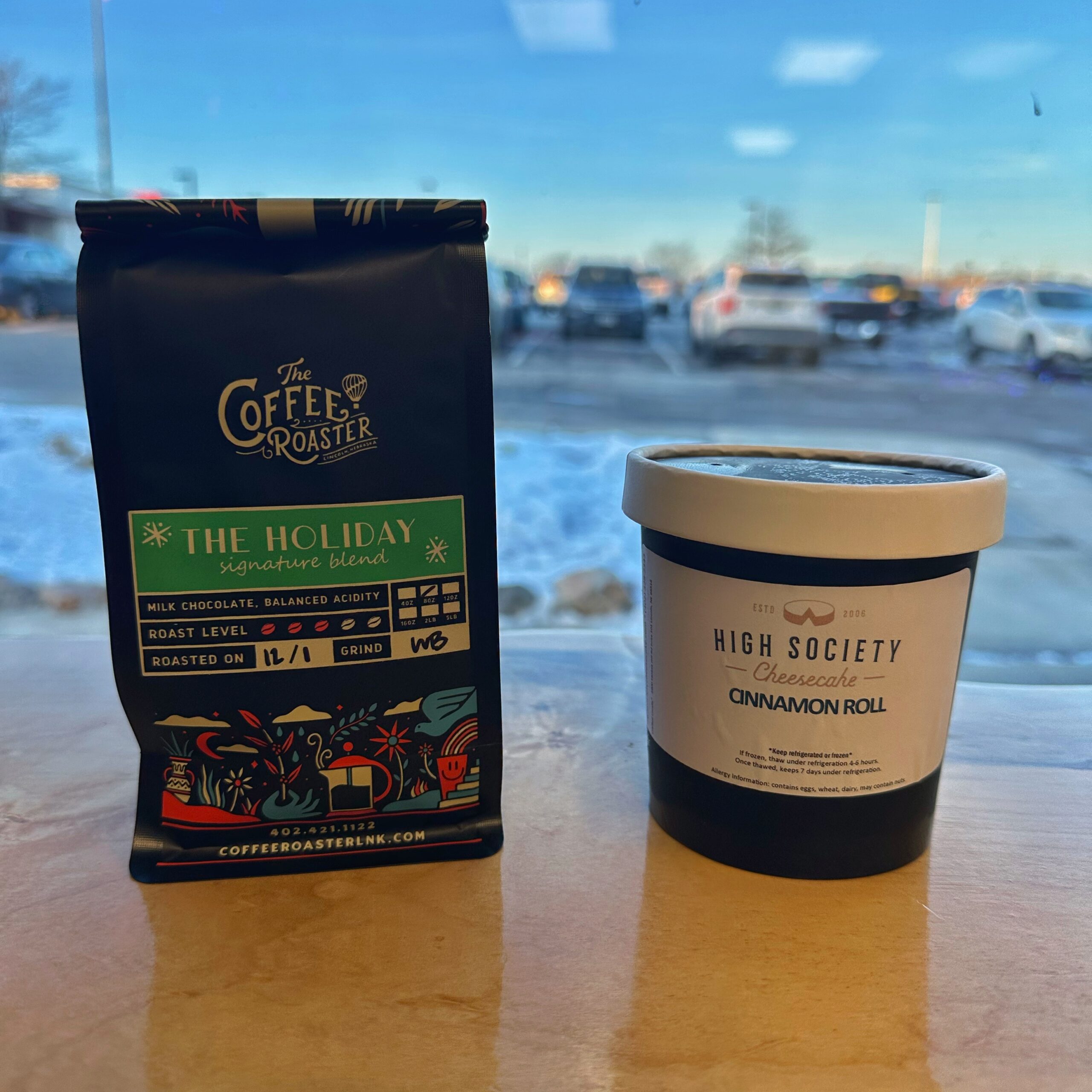 12oz Scoopable Cheesecake + The Coffee Roaster 8oz bag (Fresh Air Roasted Coffee) Pack